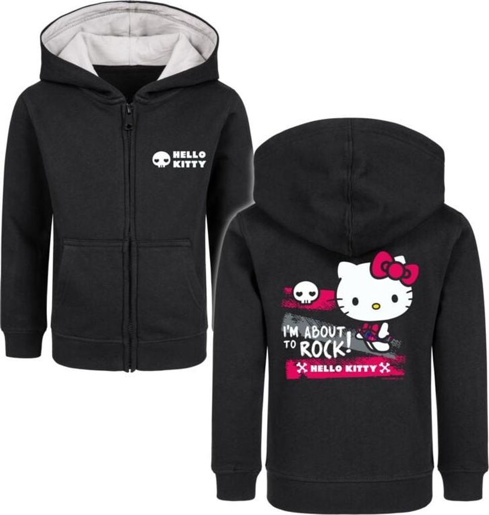 Hello Kitty Kinder-Kapuzenjacke Unisex Metal-Kids - I'm About To Rock schwarz 92
