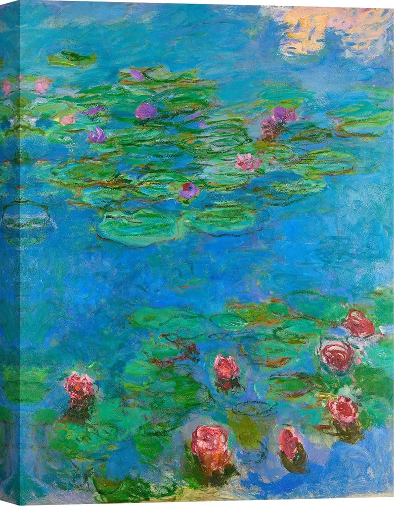 Toile Monet Nymphéas 80x60 cm - Couleurs vives et haute définition