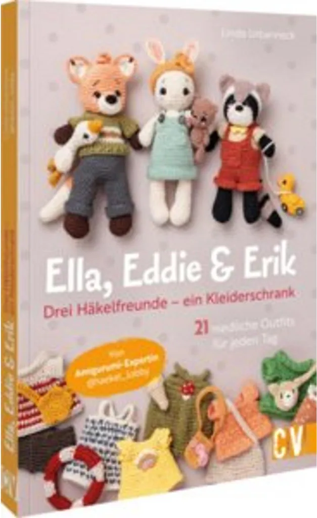 Livre de patrons de crochet pour vêtements d'animaux Ella, Eddie & Erik