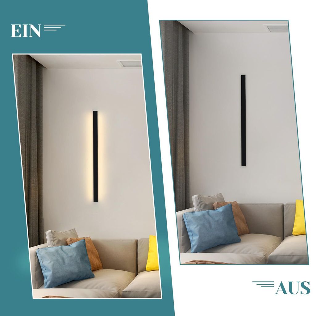 ZMH LED Wandleuchte 60cm - Moderne Flurlampe 3000K Warmweiß