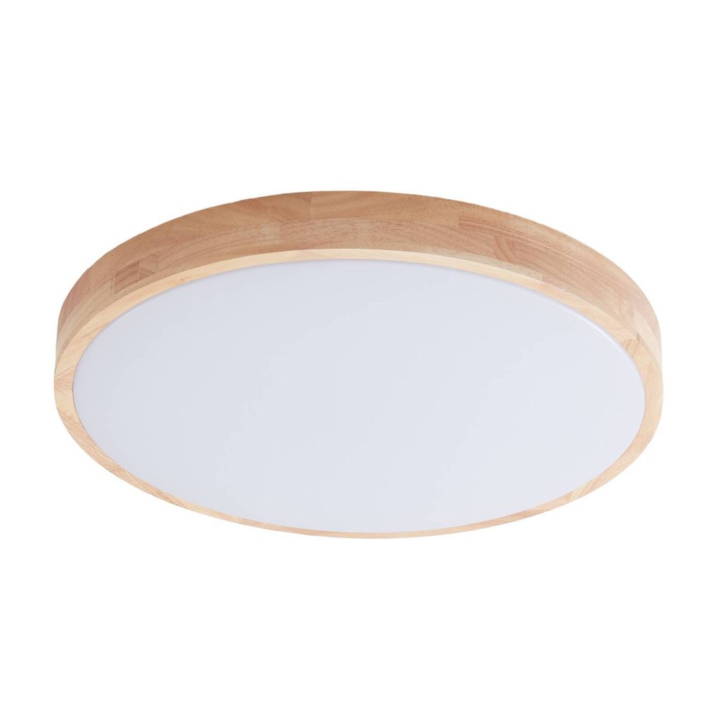 Lindby Smart LED-Deckenleuchte Innes Holz Ø39cm RGB CCT Tuya