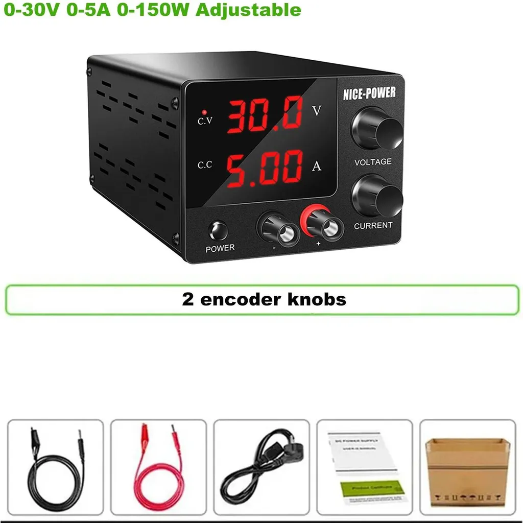 Mini alimentation stabilisée 30V 5A avec port USB et ventilateur silencieux