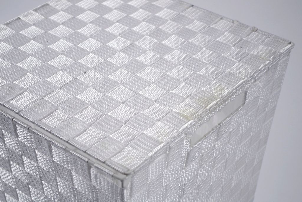 Kobolo Wäschekorb 33x33x54cm quadratisch weiß aus Nylon auf