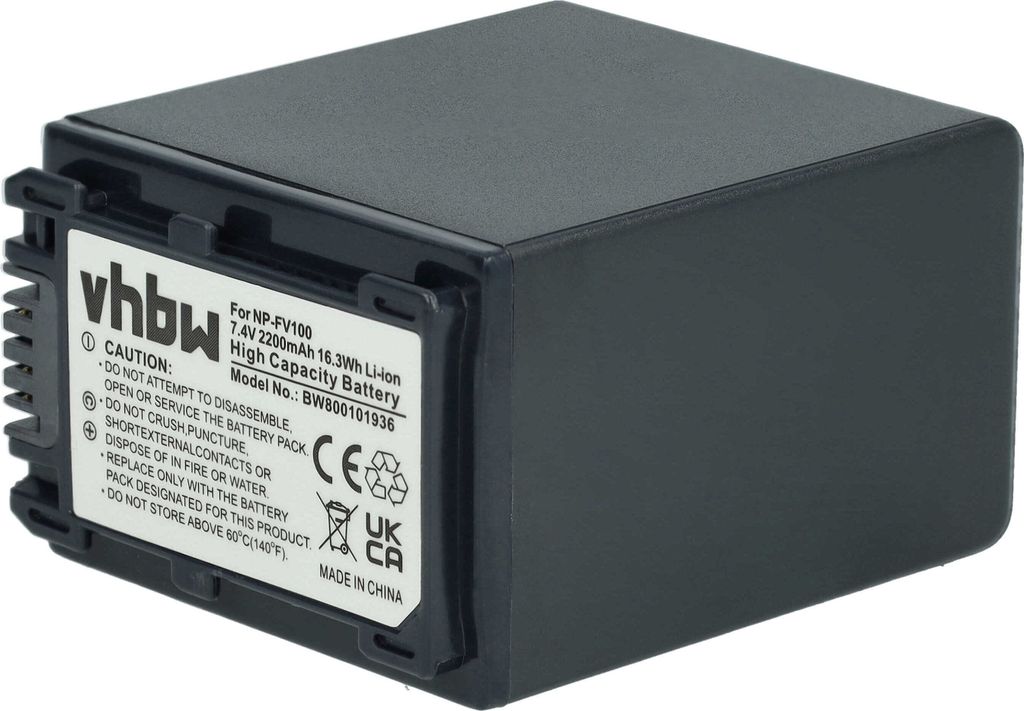vhbw Akku kompatibel mit Sony Handycam FDR-AX53, FDR-AX700E, FDR-AX700, FDR-AX53E Videokamera Camcorder (2200 mAh, 7,2 V, Li-Ion) + Infochip
