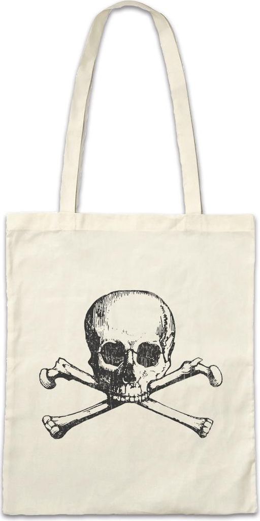 Urban Backwoods Skull & Crossbones II, Stofftasche, Farbe: Beige