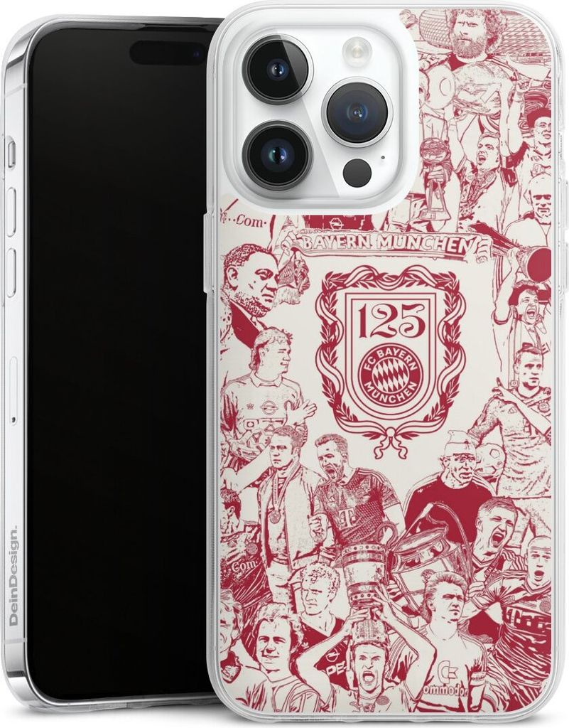 DeinDesign Handyhülle für Apple iPhone 14 Pro Max Silikon Hülle Case Smartphone Schutzhülle FC Bayern München Offizielles Lizenzprodukt FCB 12...