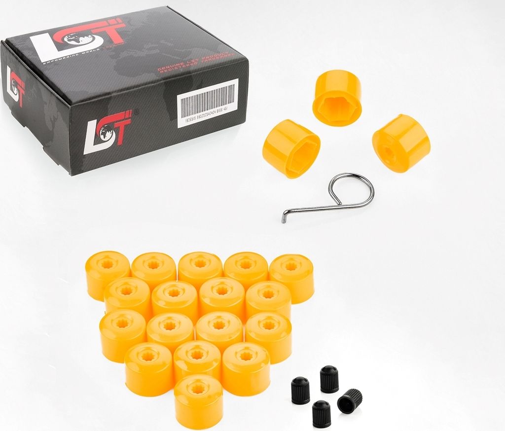 20x Radschrauben Abdeckkappen Radschraubenkappe 17mm gelb für AUDI PORSCHE