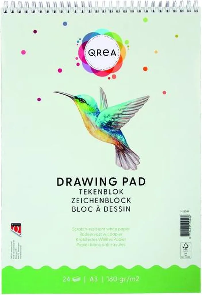 Album de dessin A3 avec papier blanc 160g spirale - Set de 5 unités