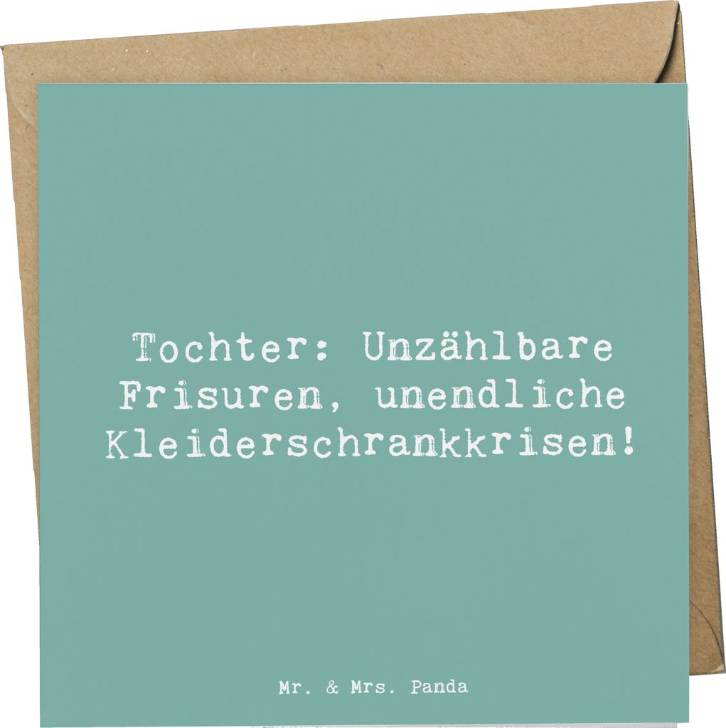 Mr. & Mrs. Panda Grußkarte Spruch Tochter Mode - Meeresbrise - Geschenk, doppelkarte, Geschenke, Kleiderschrank, Glückwunschkarte, anlasskarte, W...