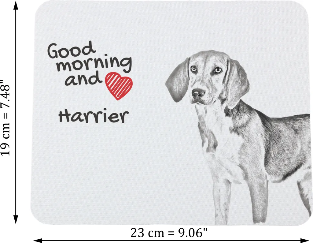 Tapis de souris anti-glisse chien Harrier - Fini les douleurs au poignet