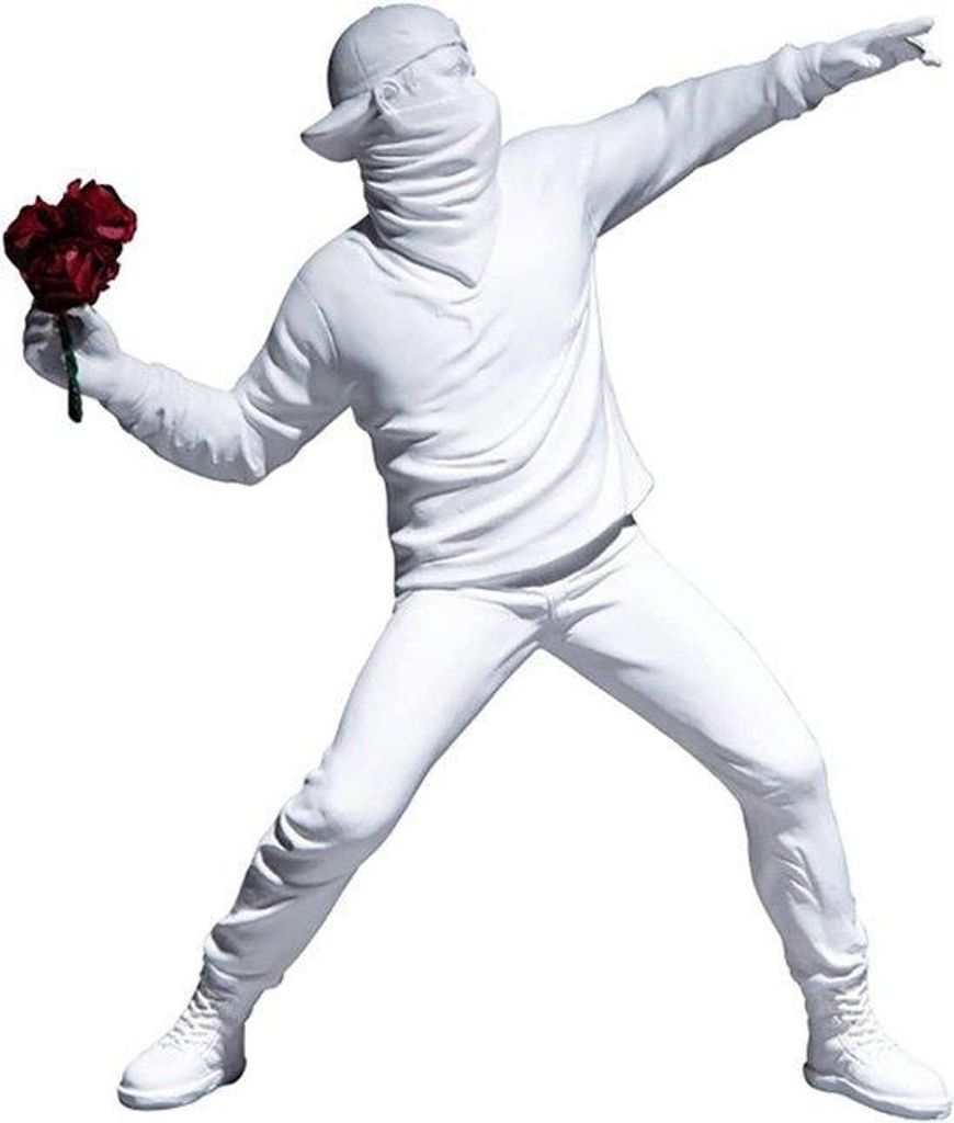 Banksy Sculptuur Rage, The Flower Thrower, 21,5 cm - Eine exklusive Skulptur für Graffiti-, Street Art- und Urban Art-Sammler