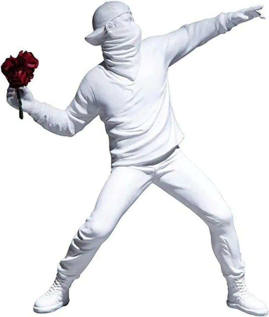 Statue Décorative Banksy Flower Thrower 21cm - Objet d'Art de Rue Chic