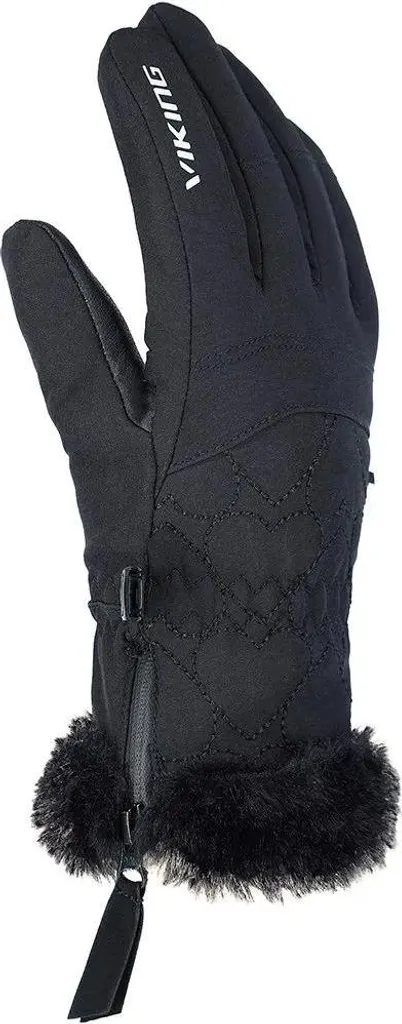 Viking Meris Jr Gants de Ski Noir Taille 4 pour Enfant Gants de Sport