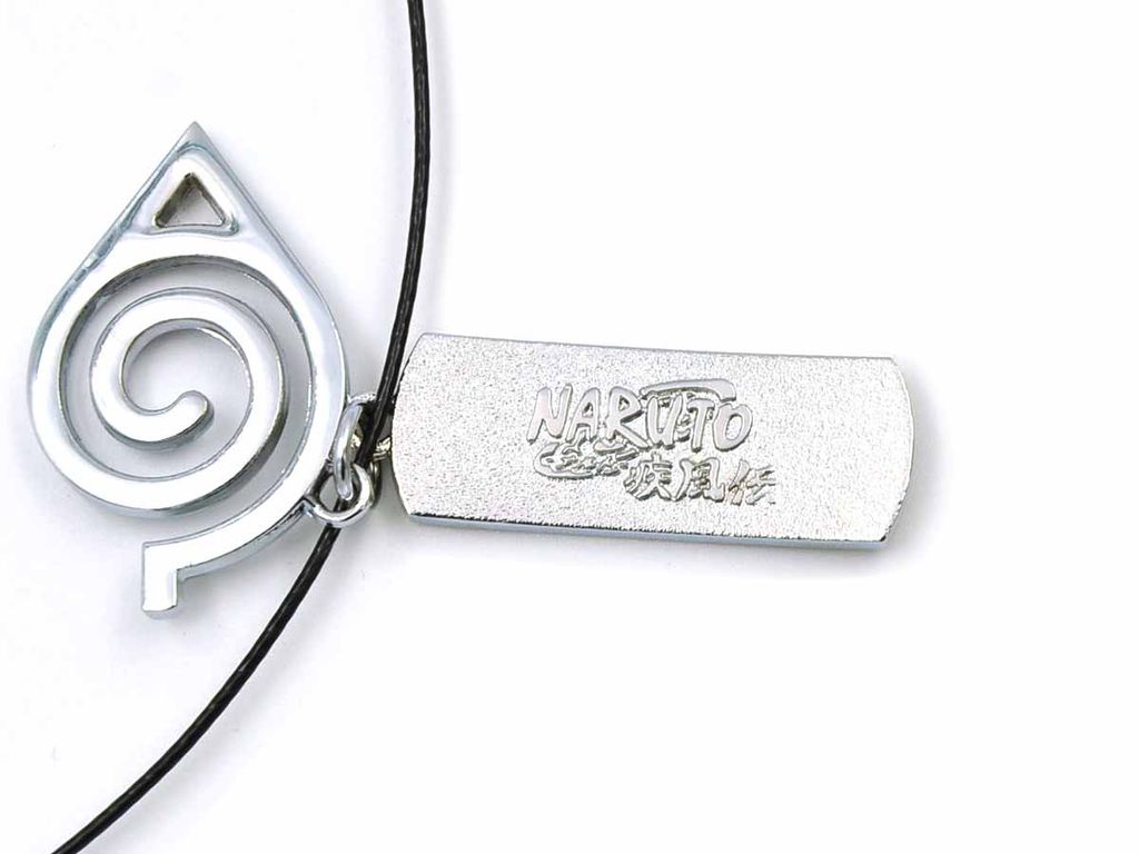 CosplayStudio Halskette mit Konohagakure Symbol und Anti-Konoha Metallplatte für Naruto Fans 