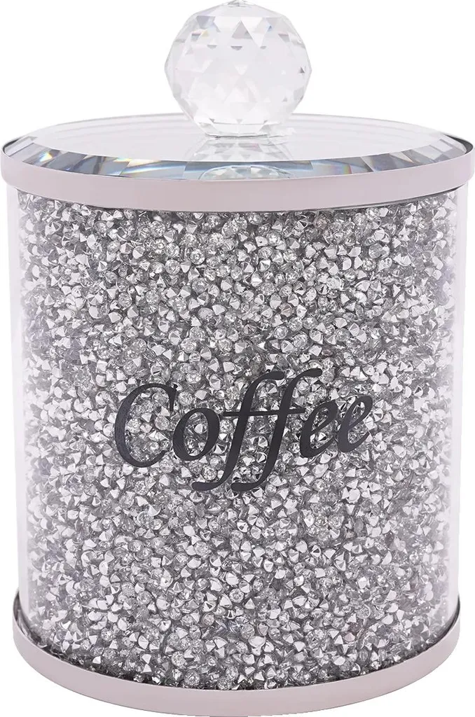 Set Barattoli Vetro Ermetici con Coperchi Acciaio Inox Argento per Cucina