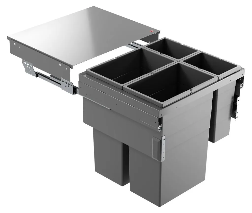 Système de tri sélectif coulissant Hailo Euro-Cargo 90 L gris foncé