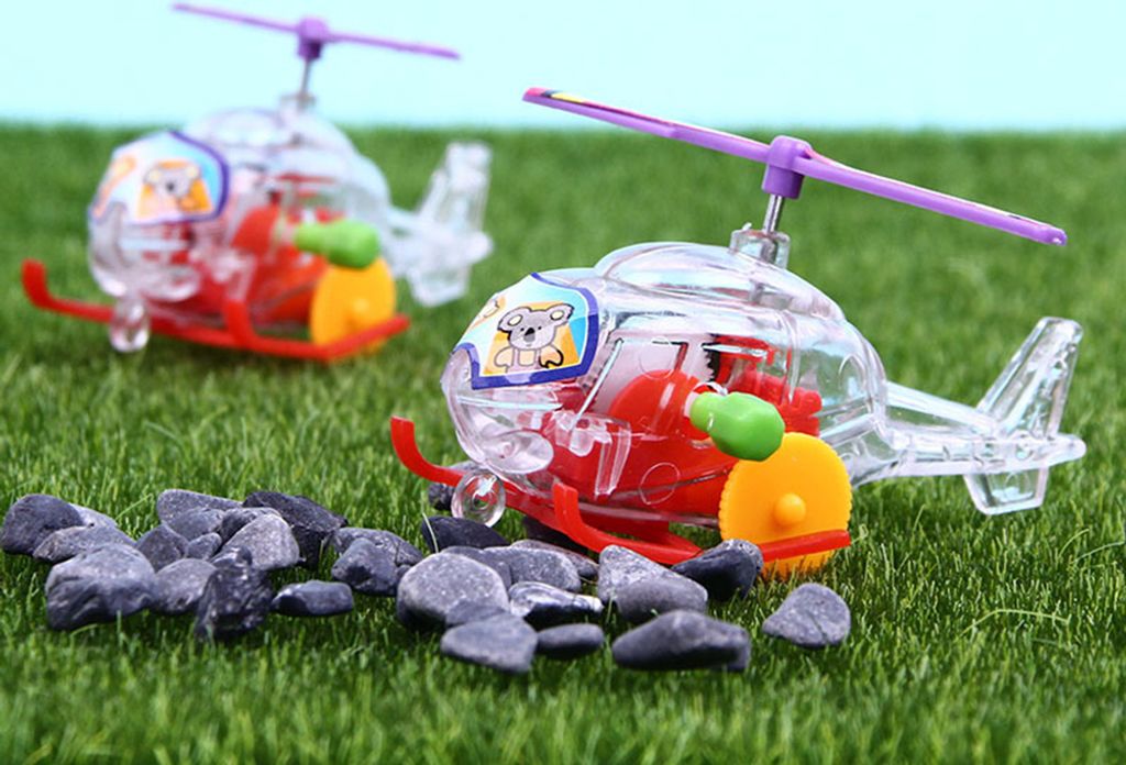 Transparente Mini-Simulation Flugzeug Outdoor Wind Up Uhrwerk Spielzeug Kinder Geschenk