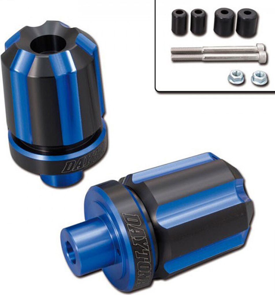 Daytona Lenkergewichte "Groove", blau eloxiert, 7/8"+1" Lenker mit I Ø 14-19 mm, Paar