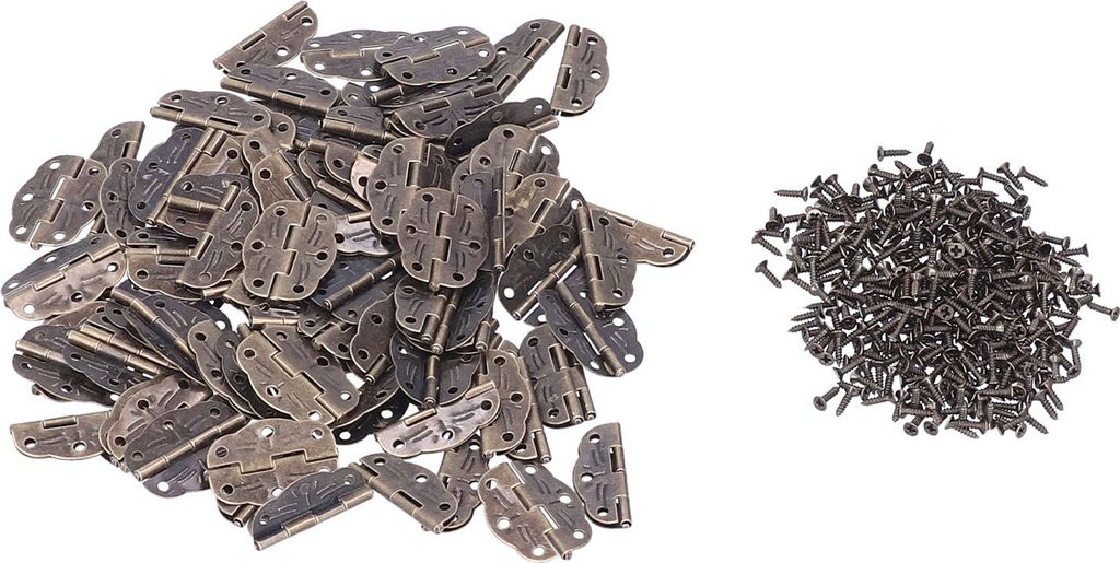 100pcs Box Scharniere mini tragbare Korrosionsbeständigkeit Langlebiger Eisenblech Holzscharnier
