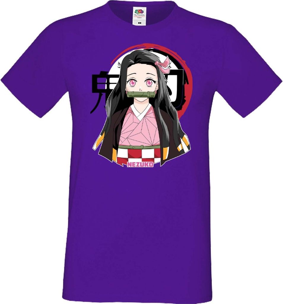 Herren T-Shirt Anime Manga Demon Anime Slayer Nezuko Kamado 05 Tanjiro Sister, Man XL / Lila