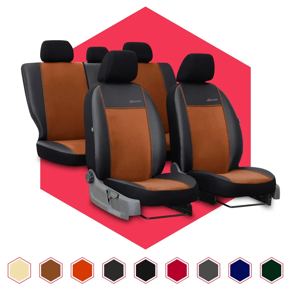 Coprisedili Auto Renault Safrane Marrone - Set 3 Pezzi Universali PU