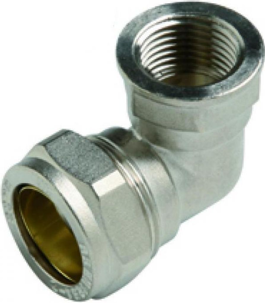 Messing Klemmverschraubung für Kupferrohr, Winkel 90° Ø28 x IG 1"