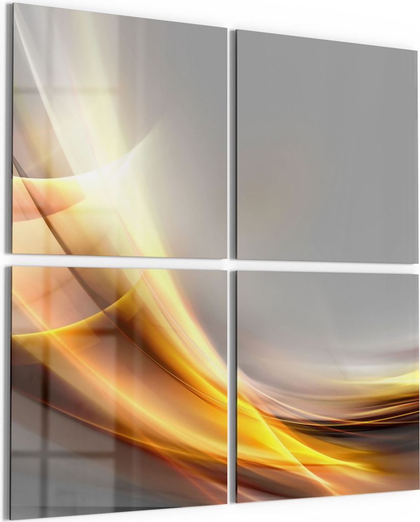 DEQORI Glasbilder Acryl 4x50x50 cm 'Glänzende Lichtreflexe' Wandbilder XXL groß