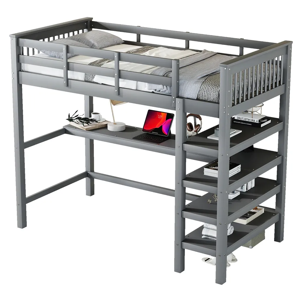 Lit Superposé avec Barrières de Sécurité et Rangements Gain de Place - 5
