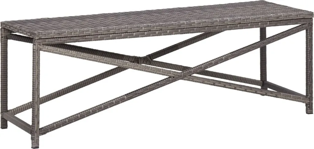 Migliore Panca Garden Poly Rattan 120 cm Grigio The Living Store