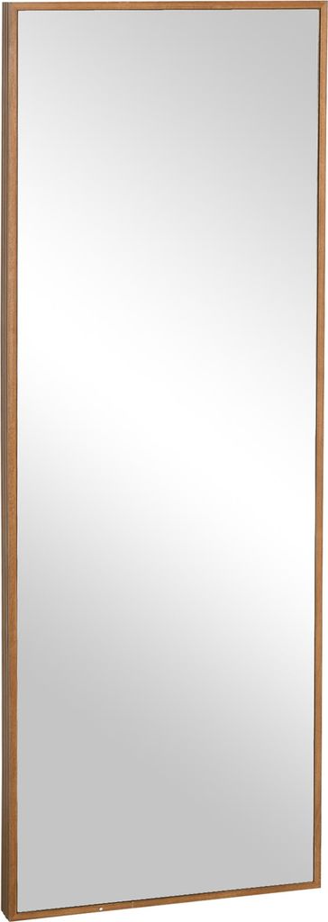 Ganzkörperspiegel Wandspiegel 125x45cm mit Holzrahmen in Natur für Garderobe Flur oder Schlafzimmer