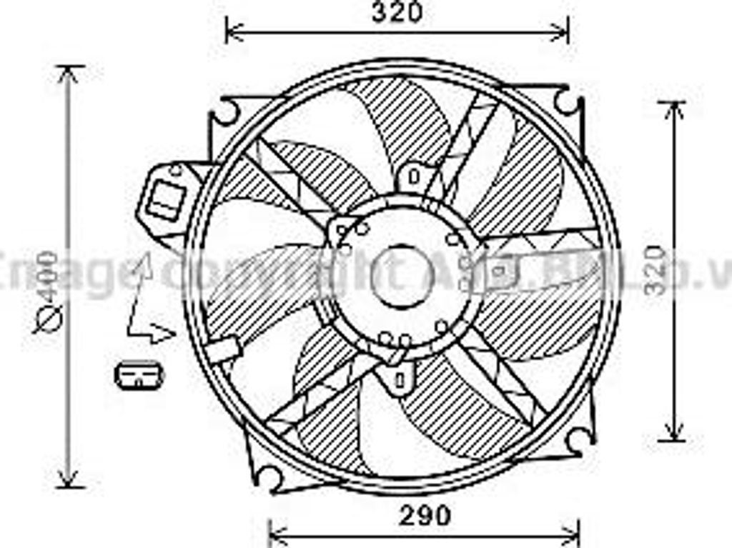 AVA RT7563 Kühlerlüfter OE 214810011R kompatibel mit Fluence, Scenic, Megane
