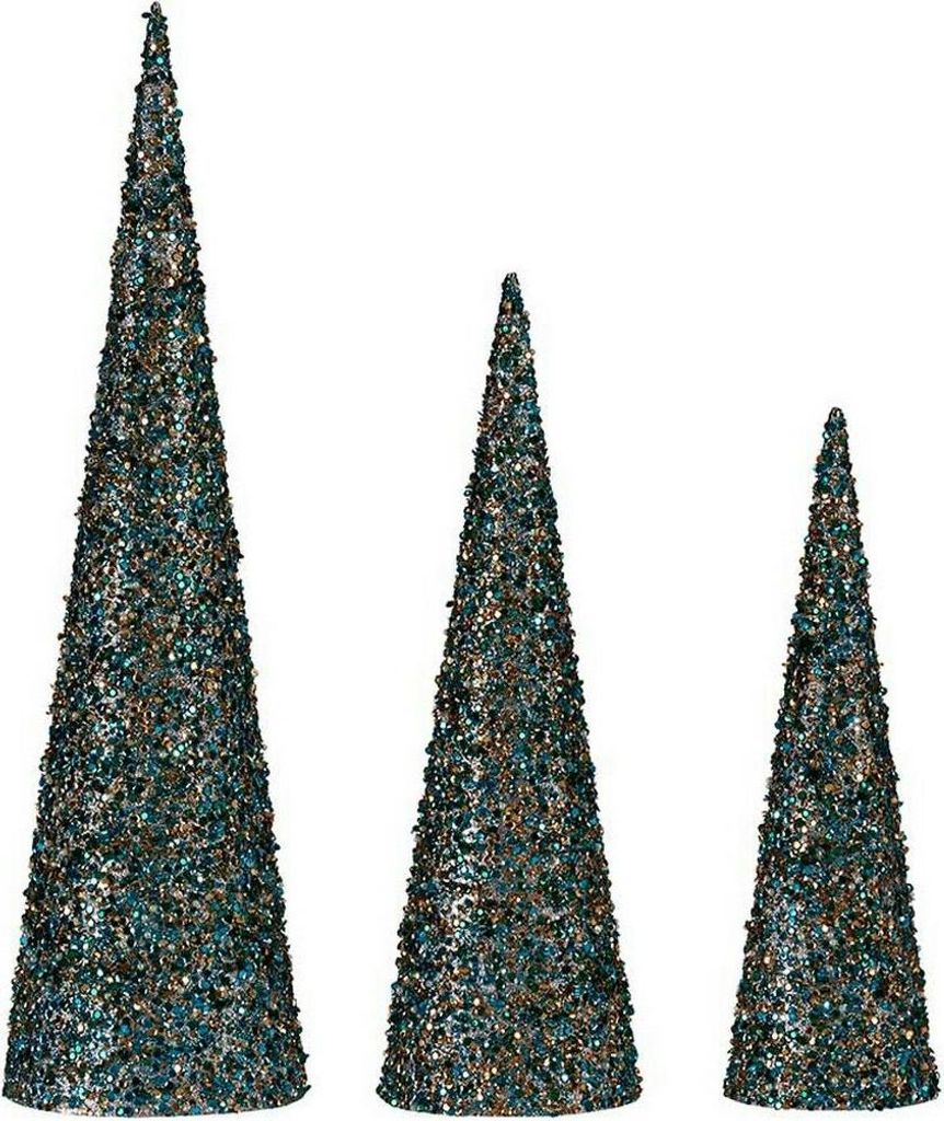 Weihnachtsschmuck Krist+ Blau Gold Pailletten Weihnachten 16,5 x 60 x 16,5 cm Kegel