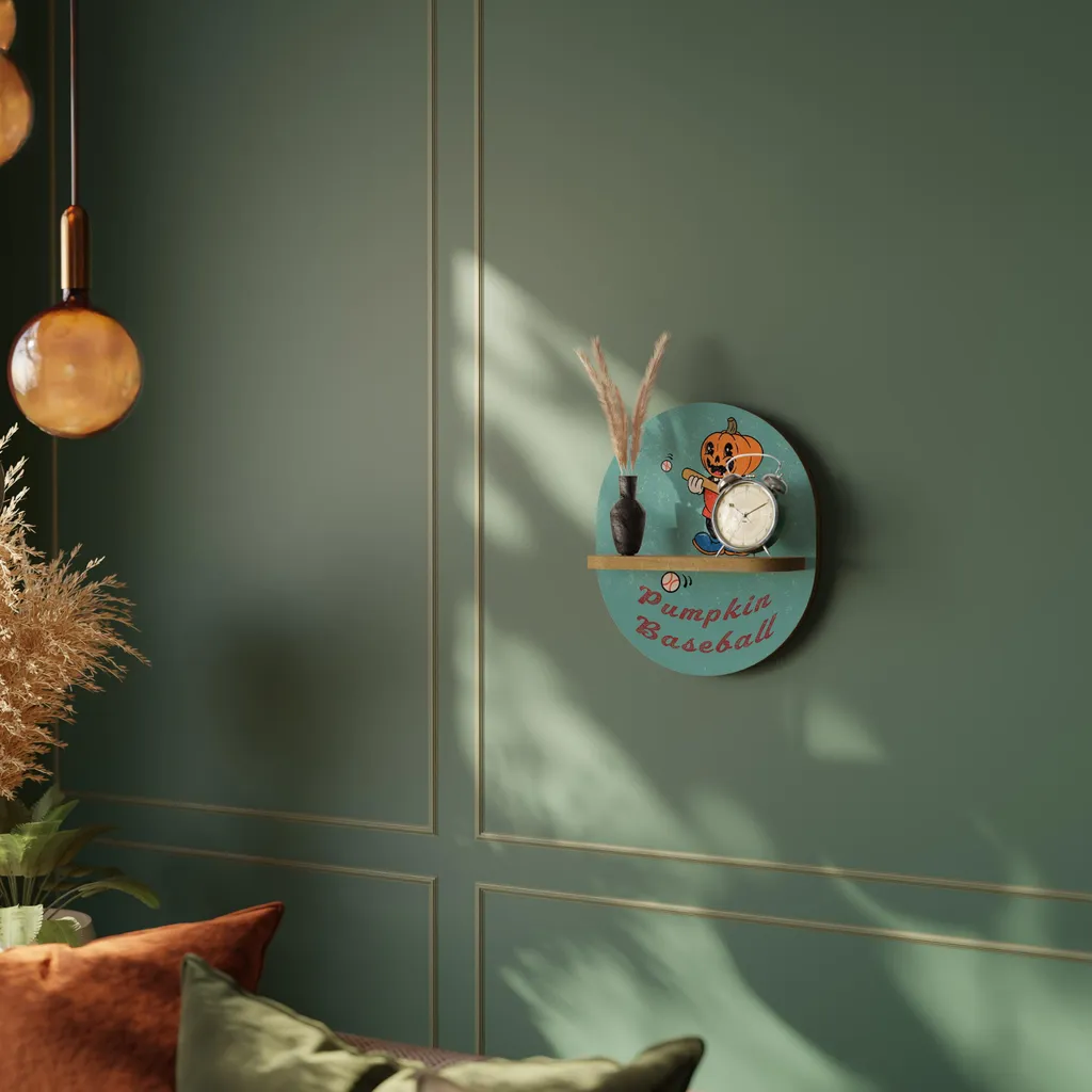 Étagère murale de forme ovale PUMPKIN BASEBALL - Rangement suspendu