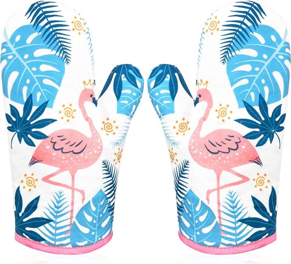 Ofenhandschuh Topfhandschuhe, Topflappen Handschuh Backhandschuhe Backofen Handschuhe Oven Gloves 2 Pack Weiß
