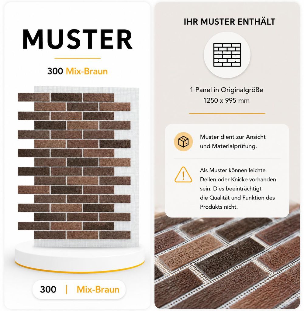 AMK Muster-Paneel 300 Mix Braun – Marmorgranulat-Oberfläche in Originalgröße KI-generiertes Bild