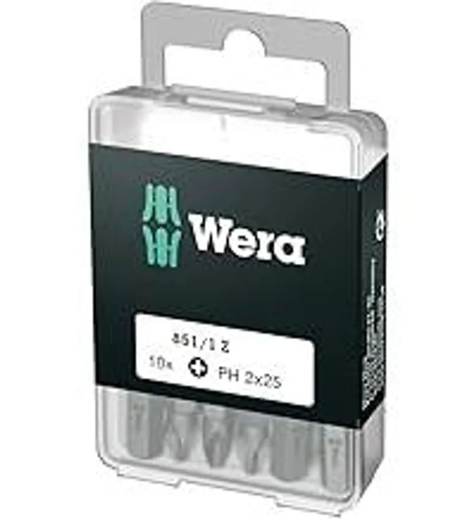 Wera 851/1 Z PH 2 DIY: Set 10 Punte Phillips Alta Resistenza 25mm