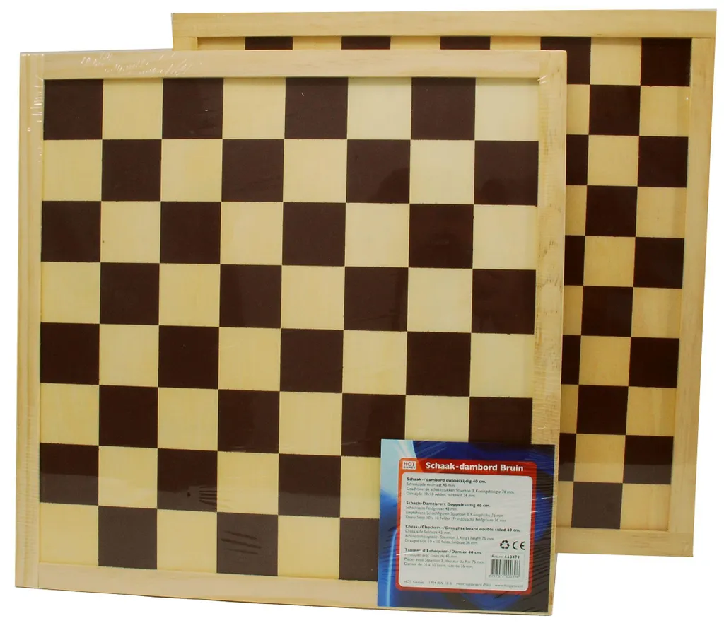 Échiquier de table 40x40 cm brun - Plateau de jeu d'échecs Hot Games