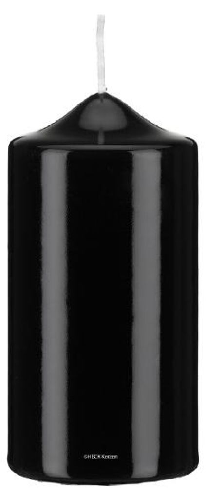 Lackkerzen Stumpenkerzen Schwarz 300 x Ø 80 mm, 2 Stück