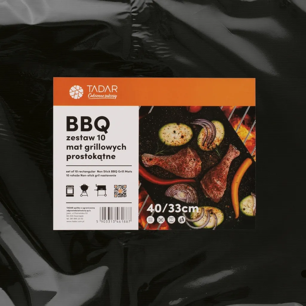 Tapis de Cuisson pour Barbecue Propre sans Graisse Brûlée 40x33cm