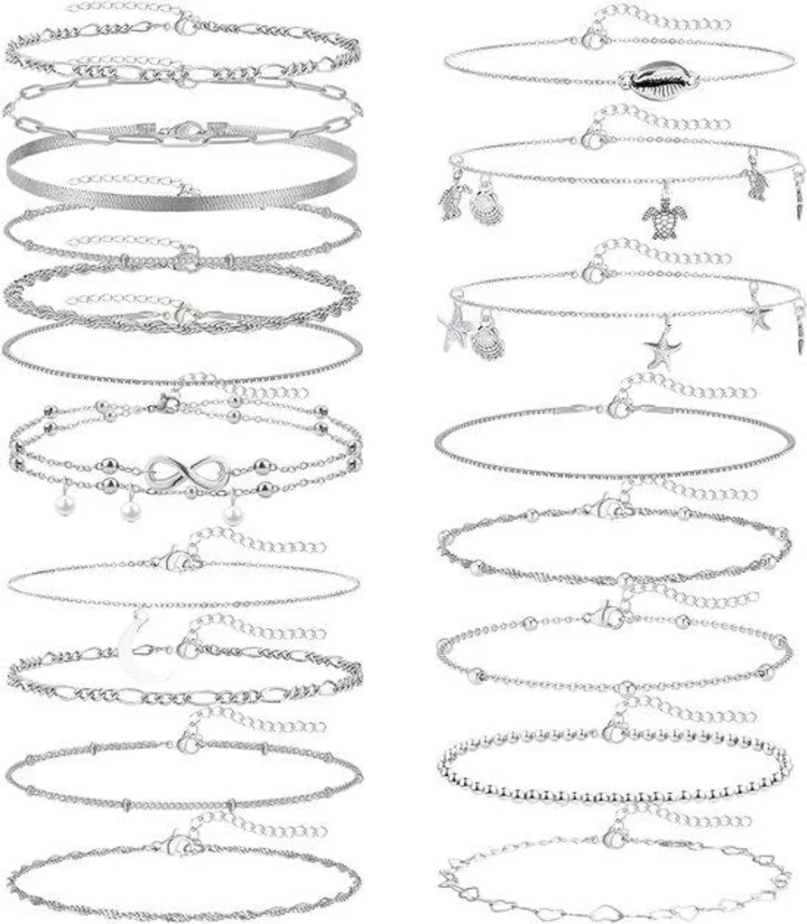 Bracelet de cheville en argent massif pour l'été modèle large robuste