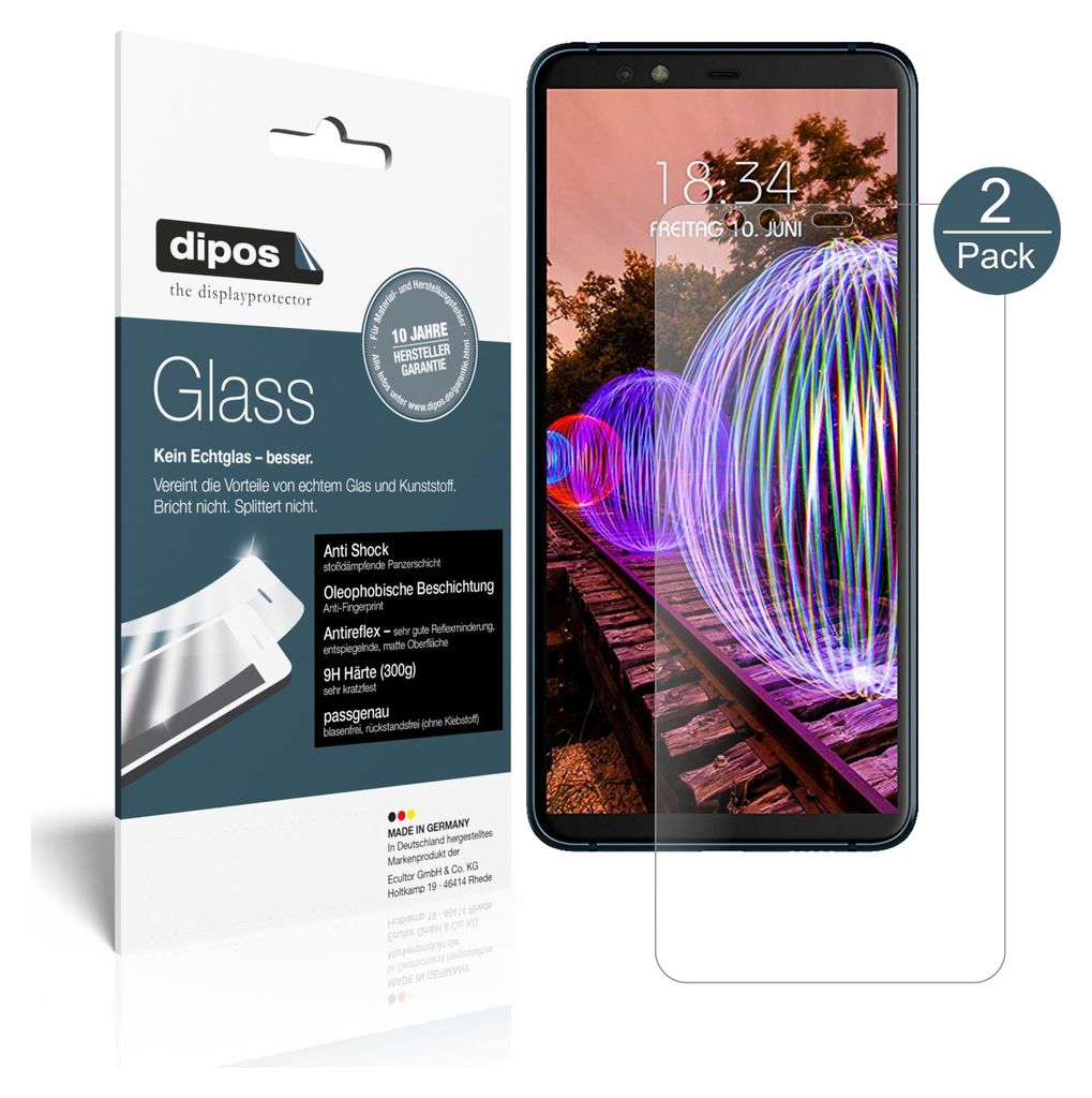 2x Schutzfolie für JVC J20 matt - Anti-Shock 9H Folie dipos Glass Kunststoffglas