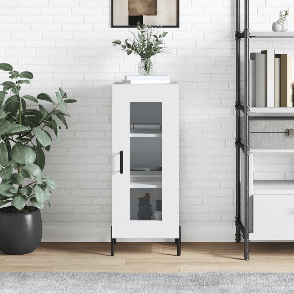 vidaXL Sideboard blanc brillant 34,5x34x90 cm Matériau Image du produit 