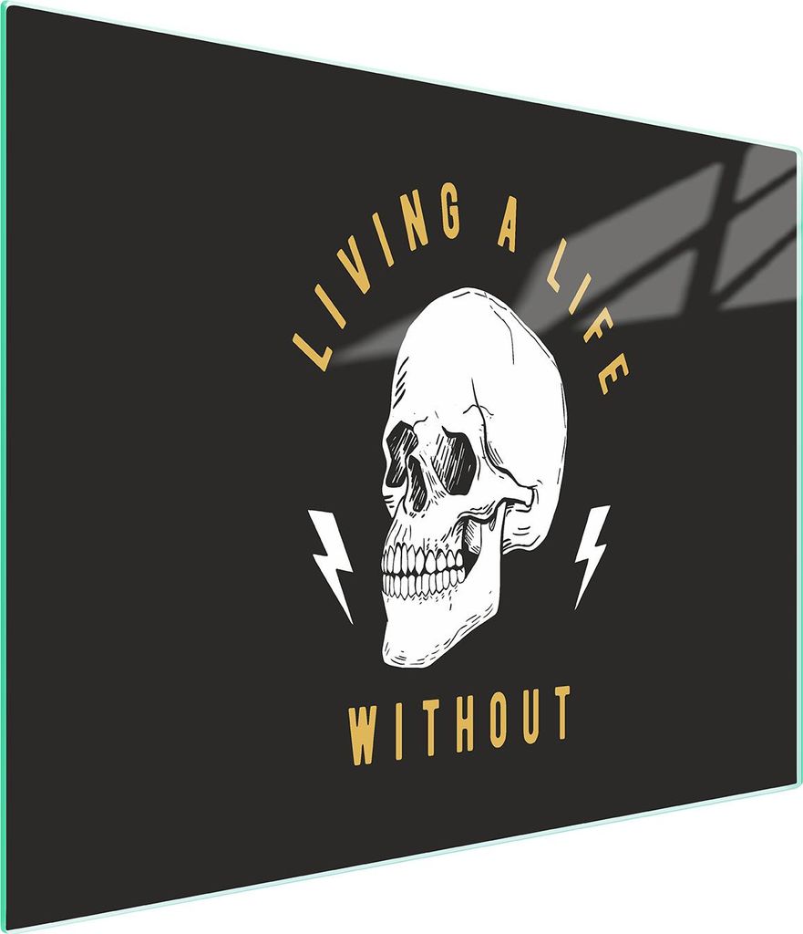 Glasschneidebrett 52x30 Totenkopf