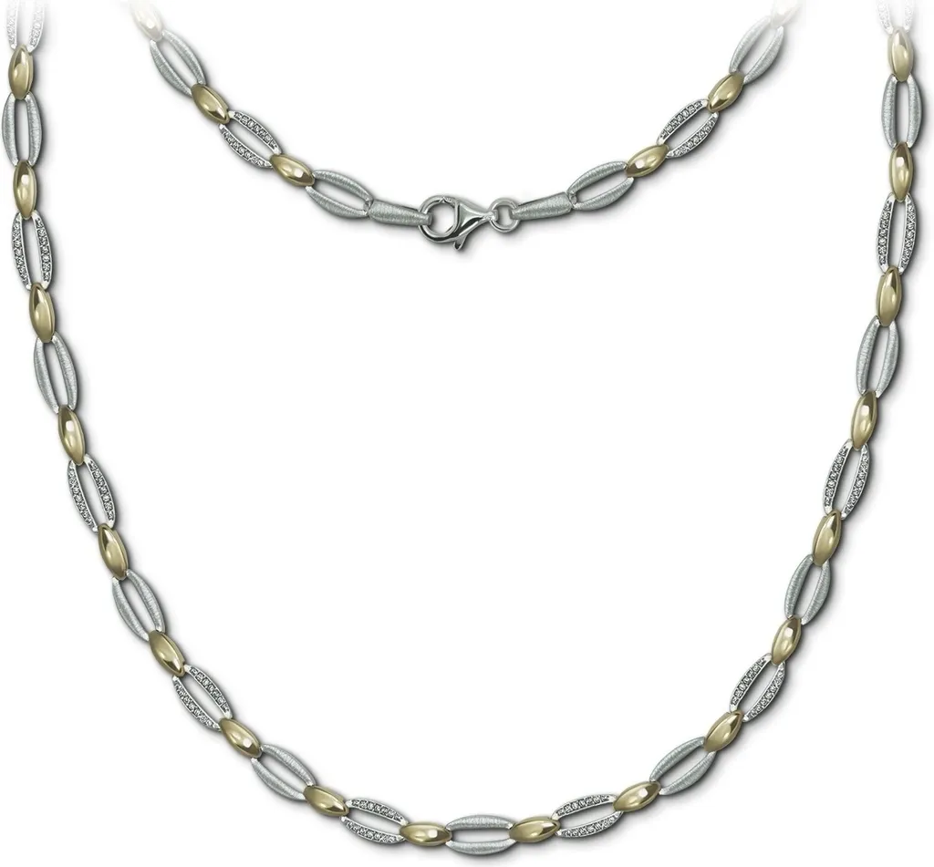 Collier Argent SilberDream Anti-Ternissement Or Blanc Durable D2SDK4800T