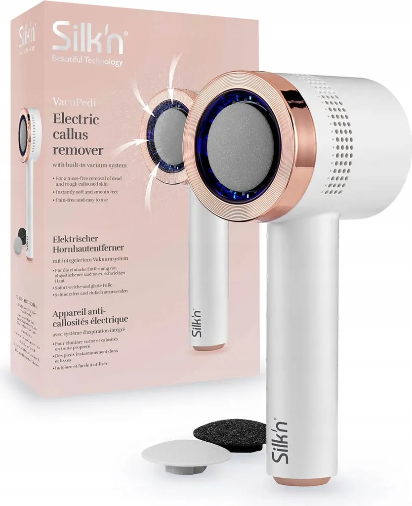 Silk'n VacuPedi rosa dorato lima per piedi elettrica con sistema di aspirazione