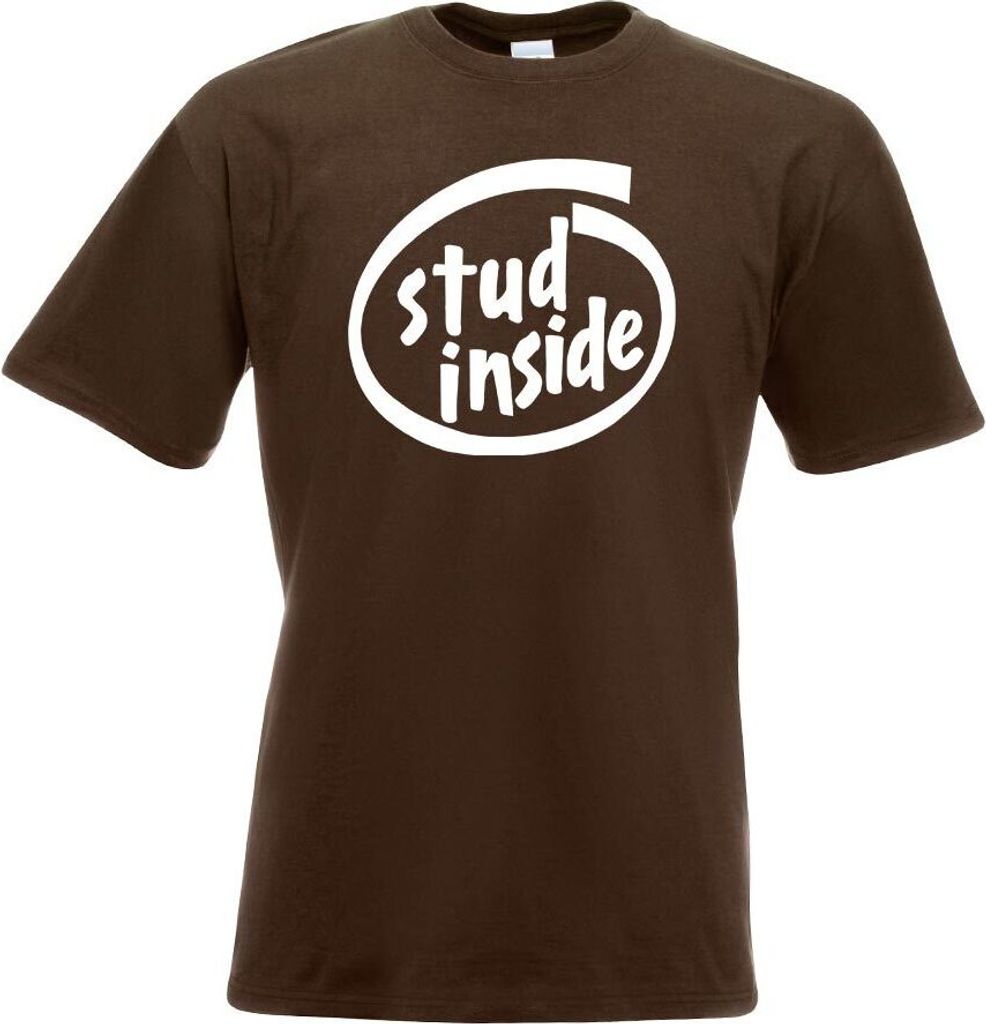 Kiwistar - T-Shirt - Chocolate - Stud Inside Zucht Farm Pferd Herren Funshirt Bedruckt Design Sprüche Spruch Motive - mit Motiv Bedruckt - Funshir...
