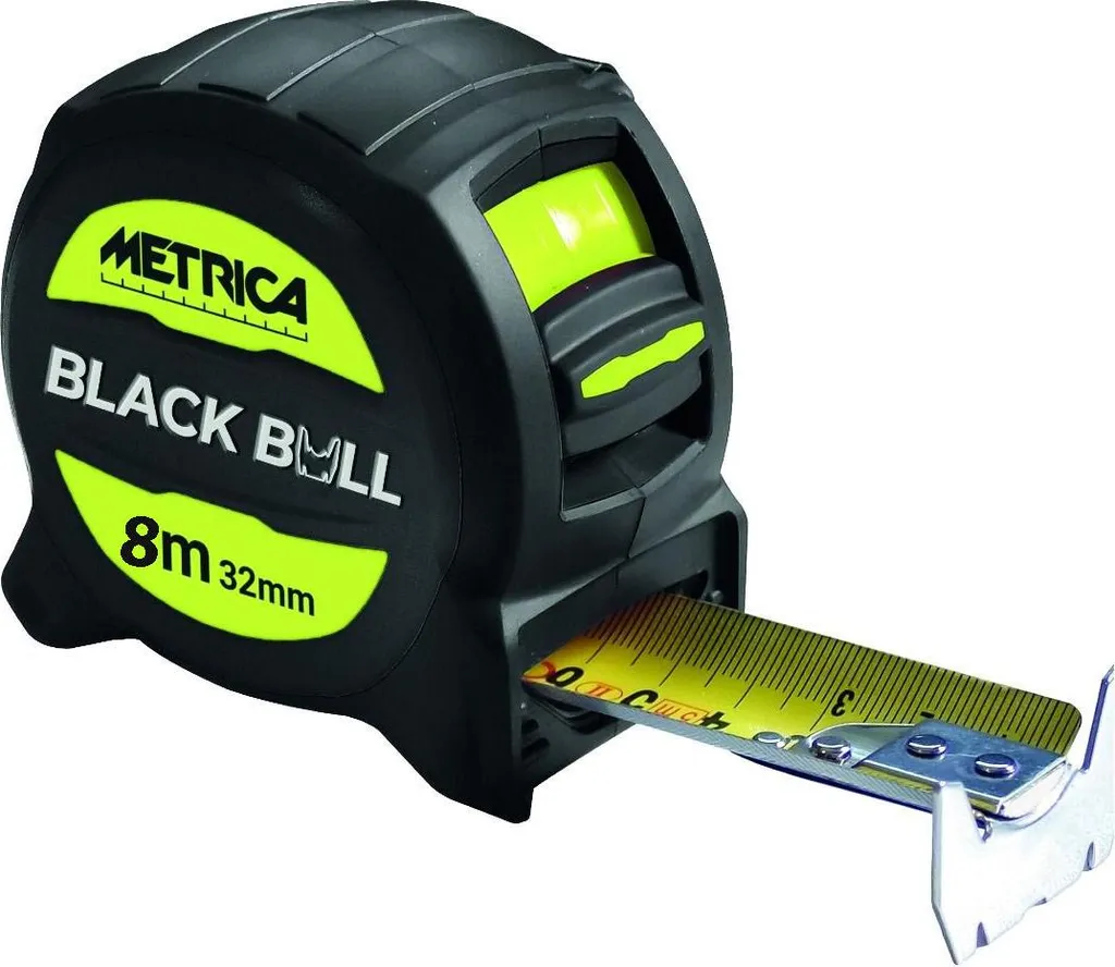 Mètre ruban 8 mètres Metrica Black Bull 08078 pour mesures de chantier