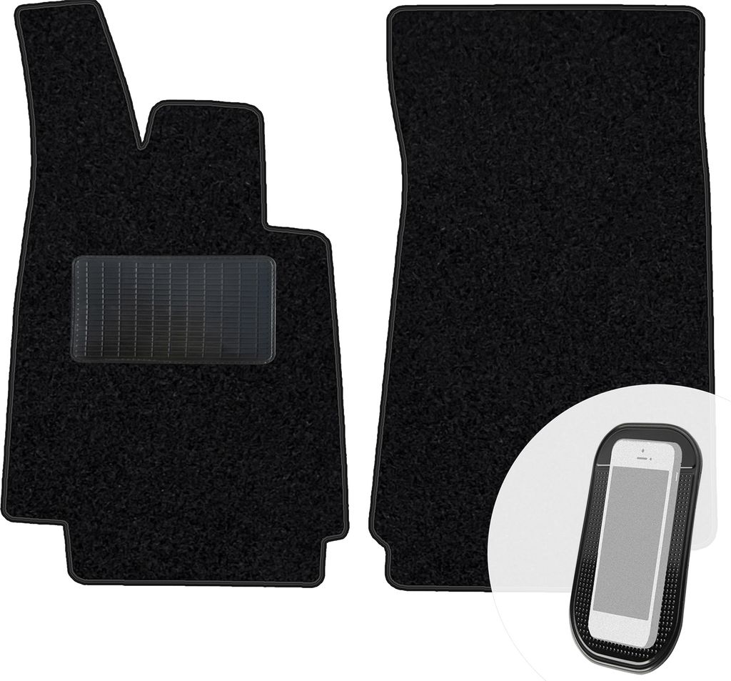 moto-MOLTICO Vorne Fußmatten Auto Velours Autoteppiche Schwarz Automatten Set 2-teilig passend für BMW 3er E21 1975-1983