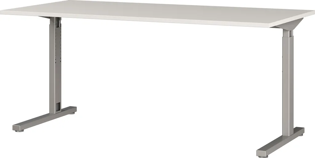 Bureau de travail 180 cm réglable en hauteur Presley gris argent