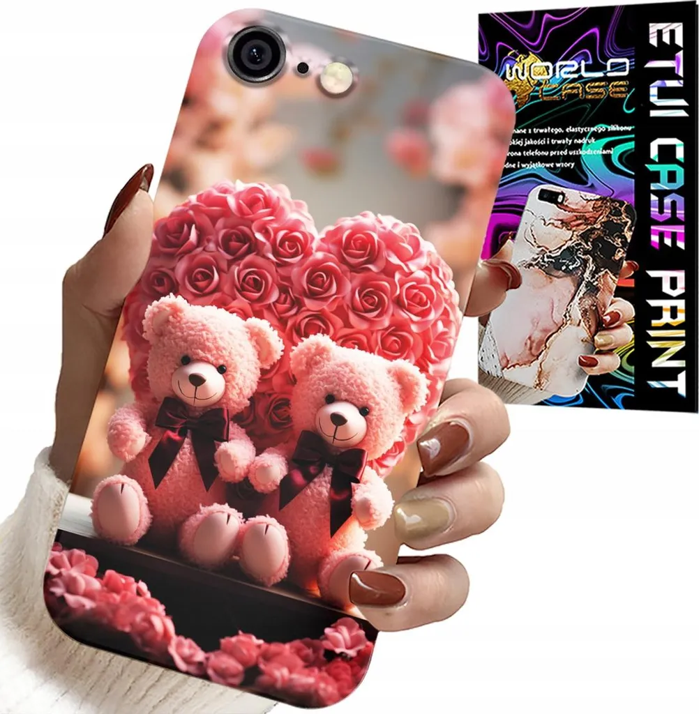 Kit Protezione iPhone 6 Plus: Cover Rosa Orsetto + Vetro Temperato 9H